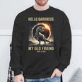 Hello Darkness Dino T-Rex Solar Eclipse April 8 2024 Sweatshirt Gifts for Old Men