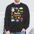 Hello Spring And Easter Day 2024 Bunny Hello Spring Toddler Sweatshirt Gifts for Old Men