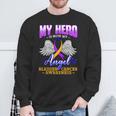 My Hero Is Now My Angel Bladder Cancer Purple Blue Yellow Sweatshirt Gifts for Old Men