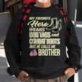 Hero Wears Dog Tags Combat Boots Proud Military Brother Sweatshirt Gifts for Old Men