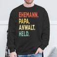 Herren Ehemann Papa Anwalt Held Retro-Jahrgangatertag Sweatshirt Geschenke für alte Männer