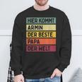 Herren Hier Kommt Armin Der Beste Papa Der Weltatertag Retro Sweatshirt Geschenke für alte Männer