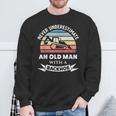 Herren Old Man With A Backhoe Lustiger Bagger Geschenk Papa Sweatshirt Geschenke für alte Männer