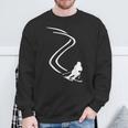 Herren Skifahrer Silhouette Sweatshirt Schwarz, Ski Motiv Tee Geschenke für alte Männer
