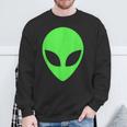 Herren Sweatshirt Fluoreszierender Alien-Kopf, Schwarz Geschenke für alte Männer