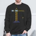 Herren-Sweatshirt mit Kran-Design in Schwarz, Modisches Bau-Motiv Geschenke für alte Männer