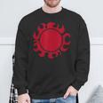 Herren Sweatshirt Rotes Tribal-Sonnenmotiv, Grafiktee Schwarz Geschenke für alte Männer