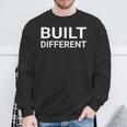 Herren Sweatshirt Schwarz, Aufdruck Built Different, Stylisches Tee Geschenke für alte Männer