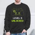 High School Freshman Level 9 Unlocked Gaming Sweatshirt Gifts for Old Men