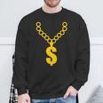 Hip Hop Gold Chain Rap Gangsta Dollar Necklace Money Bling Sweatshirt Gifts for Old Men