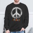 Hippie Peace Ban The Bomb Distressed Vintage Retro Graphic Sweatshirt Gifts for Old Men