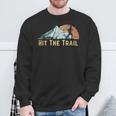 Hit The Trail Vintage Mountain Runner Retro Trail Running Sweatshirt Gifts for Old Men