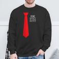Home Office Outfit Red Tie Telecommute Working From Home Sweatshirt Gifts for Old Men