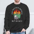 The Horrors Persist But So Do I Dumpster Fire Opossum Sweatshirt Gifts for Old Men