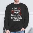 Hot Cocoa Cozy Blankets & Christmas Movie Xmas Sweatshirt Gifts for Old Men