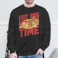 Hot Dog Adult Vintage Hot Dog Time Sweatshirt Gifts for Old Men