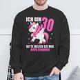 Ich Bin 30 Bitte Hilft Sie Mir Auf Unicorn 30Th Birthday S Sweatshirt Geschenke für alte Männer