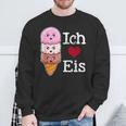 Ich Liebe Eiscreme In Waffle Horn Ice Balls Sweatshirt Geschenke für alte Männer