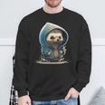 Igel-Cartoon Kapuzen-Sweatshirt in Schwarz, Gemütliches Design Geschenke für alte Männer