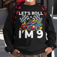 I'm 9 Bday Race Car Party Cute 9Th Birthday Boys Race Car Sweatshirt Gifts for Old Men