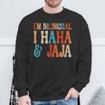 I’M Bilingual Haha And Jaja Spanish Heritage Month Teacher Sweatshirt Gifts for Old Men