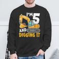 I'm Five 5 Year Old 5Th Birthday Boy Excavator Construction Sweatshirt Gifts for Old Men