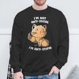 I'm Not Anti Social I'm Anti Stupid Cute Snob Cat Sweatshirt Gifts for Old Men