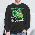 I'm Not Lucky I'm Blessed St Patrick's Day Christian Sweatshirt Gifts for Old Men