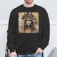 Indianerin Indian Häuptling Kopfschmuck Uhreinwohner Sweatshirt Geschenke für alte Männer