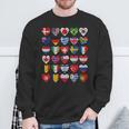 International Flags World Cute Hearts Countries Sweatshirt Gifts for Old Men