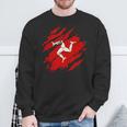 Isle Of Man Flag Island Manx Flag Scratcher Isle Of Man Sweatshirt Geschenke für alte Männer