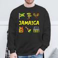 Jamaica Icons Jamaican Flag Love Reggae Guitar Maracas Sweatshirt Gifts for Old Men