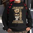 January 1980 44Th Birthday 2024 44 Years Of Being Awesome Sweatshirt Gifts for Old Men