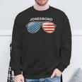 Jonesboro Ga Vintage Us Flag Sunglasses Sweatshirt Gifts for Old Men