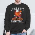 Just A Boy Who Loves Basketball Player Hoops Sweatshirt Gifts for Old Men