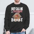 Just Call A Christmas Beast With Cute Ginger Bread House Sweatshirt Gifts for Old Men