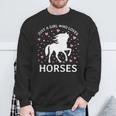 Just A Girl Who Loves Horses Cowgirl Horse Girl Riding Sweatshirt Gifts for Old Men