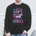 Just A Girl Who Loves Horses Riding Cute Horse Girls Women Sweatshirt Gifts for Old Men