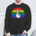 K-Pop Heart Hand Lgbt Gay Pride Retro Vintage Lgbtq Pride Sweatshirt Gifts for Old Men