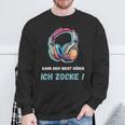 Kann Dich Nicht Hören Ich Zocke Sweatshirt für Gamer, Schwarzes Gaming Tee Geschenke für alte Männer