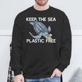 Keep The Sea Plastic Free Turtle With Bag Protect Ocean Meme Sweatshirt Gifts for Old Men