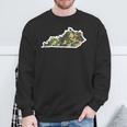 Kentucky Home Hunting Camo Map Sweatshirt Gifts for Old Men