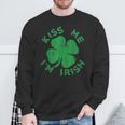 Kiss Me I'm Irish Saint Patrick Day Womens Sweatshirt Gifts for Old Men
