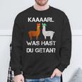 Lamas With Hüten Karl Was Hat Du Getan Lama Sweatshirt Geschenke für alte Männer
