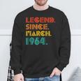 Legend Since March 1964 Birth Of Birthday 1964 Idea Vintage Sweatshirt Gifts for Old Men