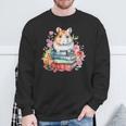 Lesebücher Buchliebhaber Hamster Und Aquarell Bücher Sweatshirt Geschenke für alte Männer