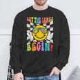 Let The Games Begin Happy Field Day Field Trip Fun Day Retro Sweatshirt Gifts for Old Men