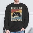 Level 8 Unlocked Video Gamer 8Th Birthday Vintage Sweatshirt Gifts for Old Men
