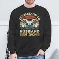 I Leveled Up To Husband Est 2024 Promoted To Hubby Groom Sweatshirt Gifts for Old Men