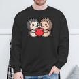 Lindos Erizos Pareja Amor Corazón Kawaii Camisa de entrenamiento Regalos para ancianos